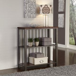 Cabin Creek 3 tier Multi function Shelves (Chestnut Materials mahogany veneers with engineered wood and metalFinish Heavily distressed multi step chestnut finish Dimensions 40.25 inches high x 38 inches wide x 16 inches deepNumber of shelves Three (3)