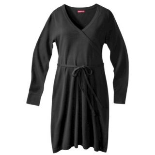 Merona Maternity Long Sleeve V Neck Sweater Dress   Black XXL
