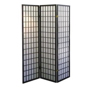Folding Screens: 3 Panel Room Divider   Black