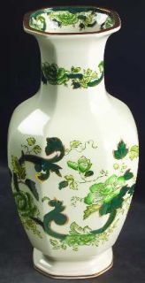 Masons Mandalay Chartreuse Indian Vase, Fine China Dinnerware   C4889,Green Scr