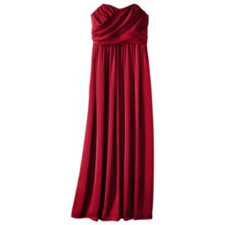 TEVOLIO Womens Plus Size Satin Strapless Maxi Dress   Stoplight Red  20W