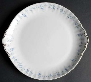 Royal Albert Memory Lane Large Handled Cake Plate, Fine China Dinnerware   Blue