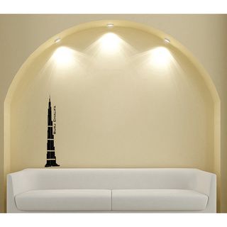 Tallest Building In Dubai Vinyl Sticker Decal Art Mural (Glossy blackDimensions: 25 inches wide x 35 inches long )