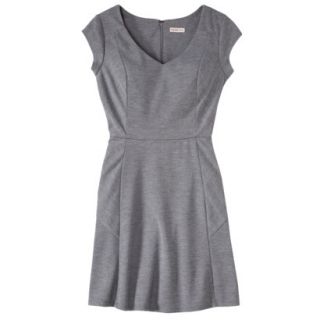 Merona Womens Textured Cap Sleeve Fit and Flare Dress   Heather Gray   XL