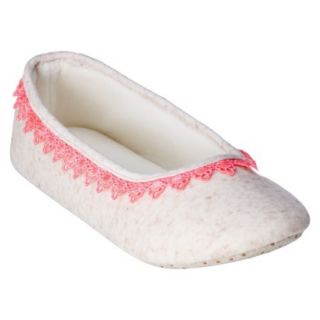 Xhilaration Womens Crochet Trim Ballet Slipper   Oatmeal Heather M