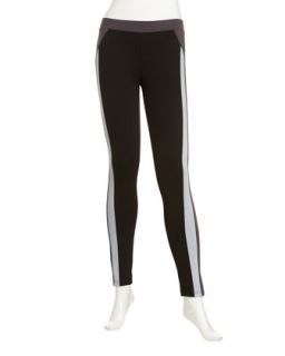 Colorblock Ponte Leggings, Black/Gray/Dark Gray