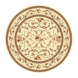 Lyndhurst Collection Traditional Ivory/ Ivory Rug (5 3 Round)