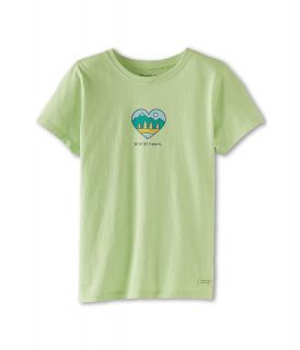 Life is good Kids Wild At Heart Crusher Tee Girls Short Sleeve Pullover (Green)