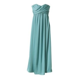 TEVOLIO Womens Satin Strapless Maxi Dress   Blue Ocean   14