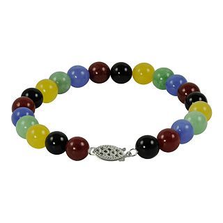 ONLINE ONLY   Multicolor Jade Bead Bracelet, Womens