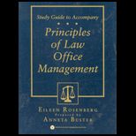 Principles of Law Office Management : Concepts and Applications  Study Guide