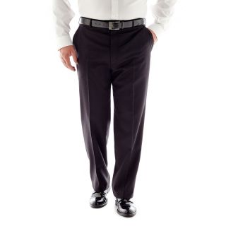 Stafford Travel Flat Front Suit Pants   Portly, Dk Charcoal, Mens