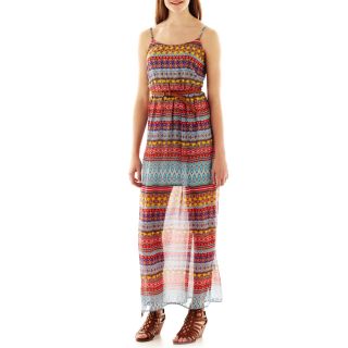 LOVE REIGNS Belted Print Maxi Dress, Yellow/Purple