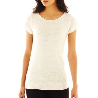 Worthington Cap Sleeve Sequined Sweater, Polar Bear, Womens