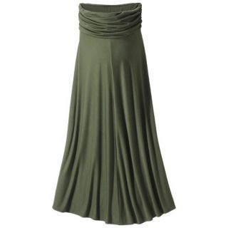 Merona Maternity Fold Over Waist Maxi Skirt   Moss Green XS
