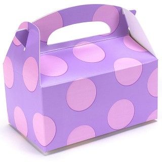 Lavender with Pink Dots Empty Favor Boxes