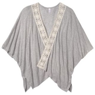 Xhilaration Juniors Crochet Trim Cardigan   Gray XS