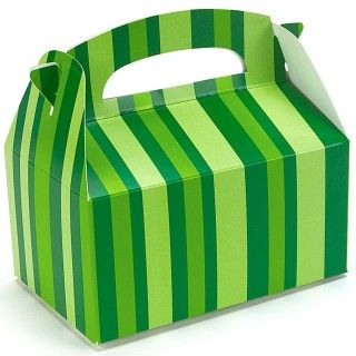 Green Striped Empty Favor Boxes