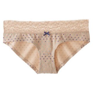 Xhilaration Juniors Cotton With Lace Hipster   Mochaccino M
