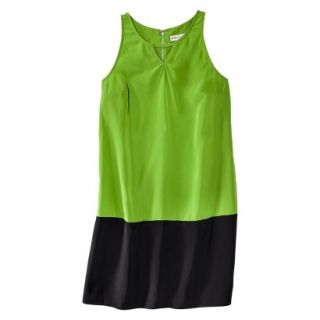 Merona Womens Colorblock Hem Shift Dress   Zuna Green/Black   18