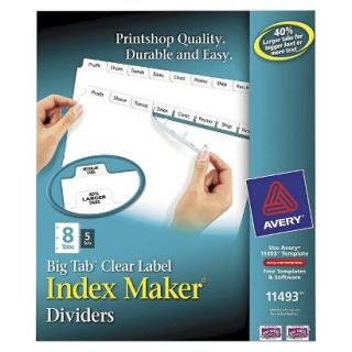 Avery 11 x 8 1/2 Big Tab Index Maker Label Dividers with 8 Tab   White (5 Sets