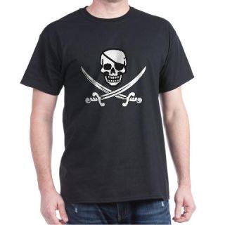 CafePress Eyepatch Skull & Crossed Swords Dark T Shirt