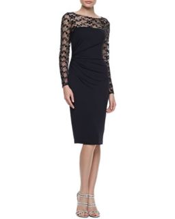 Womens Long Sleeve Embroidered Cocktail Dress   David Meister