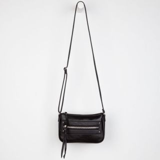 Zip Front Crossbody Bag Black One Size For Women 237706100