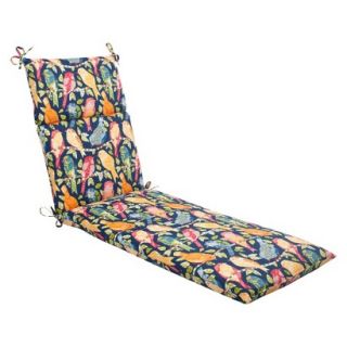 Outdoor Chaise Lounge Cushion   Blue/Orange Birds