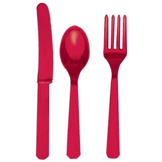 Apple Red Asst. Cutlery