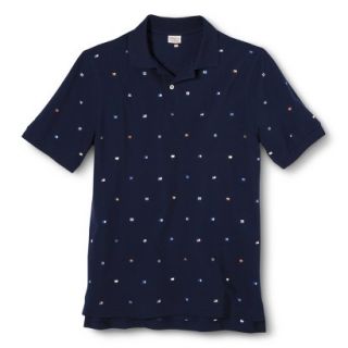 Mens Classic Fit Print Polo Shirt SS Navy S