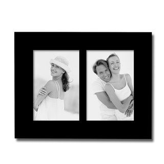 Adeco Black Wood 2 opening Collage Picture Frame