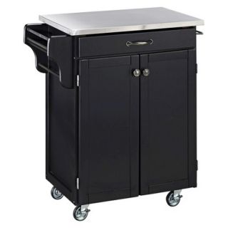 Kitchen Cart: Home Styles Kitchen Cart with Stainless Steel Top   Black