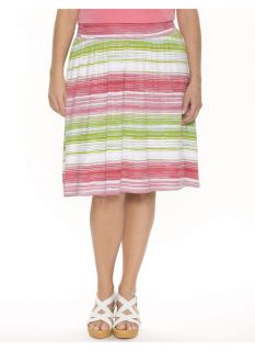Lane Bryant Plus Size Striped knit skirt     Womens Size 26/28, White