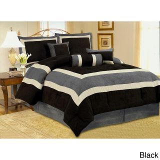 N/a Hotel Microsuede 7 piece Comforter Set Black Size King
