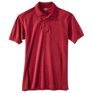 Dickies Young Mens School Uniform Short Sleeve Pique Polo   Red XXL