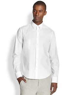 Vince Solid Cotton Sportshirt   White