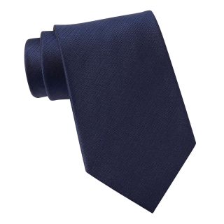 CLAIBORNE Classical Solid Silk Tie, Navy, Mens
