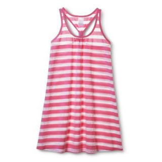 Girls Striped Cover Up Dress   White/Pink S