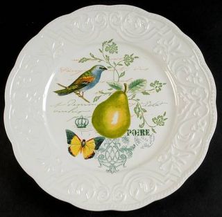 Mikasa Antique Countryside Dinner Plate, Fine China Dinnerware   Fruit,Bird,Embo