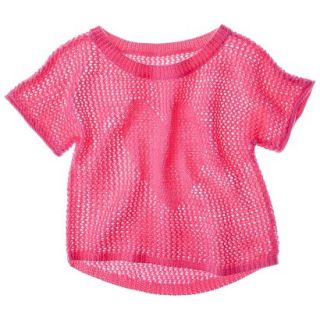 Cherokee Girls Open Knit Top   Dazzle Pink M