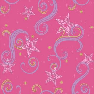 Star Glitter Wallpaper   Pink/Purple/Green