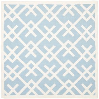 Safavieh Handwoven Moroccan Dhurrie Light Blue/ Ivory Wool Area Rug (8 Square)