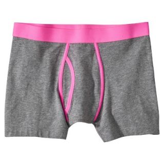 Mossimo Supply Co. Mens 1pk Boxer Briefs   Grey/Neon Pink L