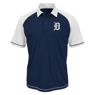 MLB Mens Detroit Tigers Synthetic Polo T Shirt   Navy/White (M)