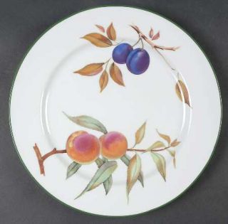 Royal Worcester Evesham Vale  Dinner Plate, Fine China Dinnerware   Fruit, Green