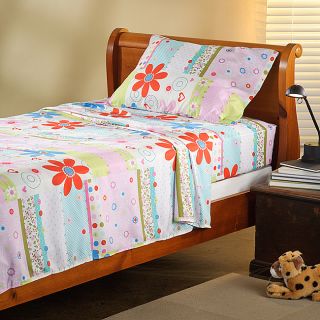 Elite Home Products, Inc. Expressions Microfiber Flower Childrens Full Sheet Set Multi Size Full