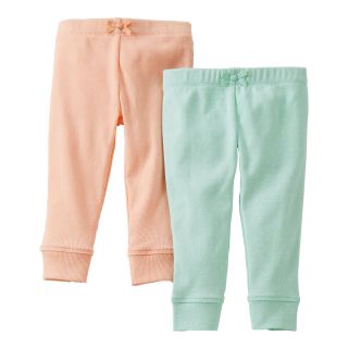 Carters 2 pk. Pants   Girls newborn 24m, Mint Peach, Mint Peach, Girls