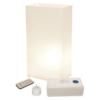 Remote Control Battery Operated Luminaria Kit   White (10 Count)