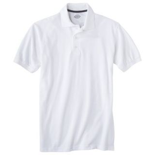 Dickies Young Mens School Uniform Short Sleeve Pique Polo   White XL